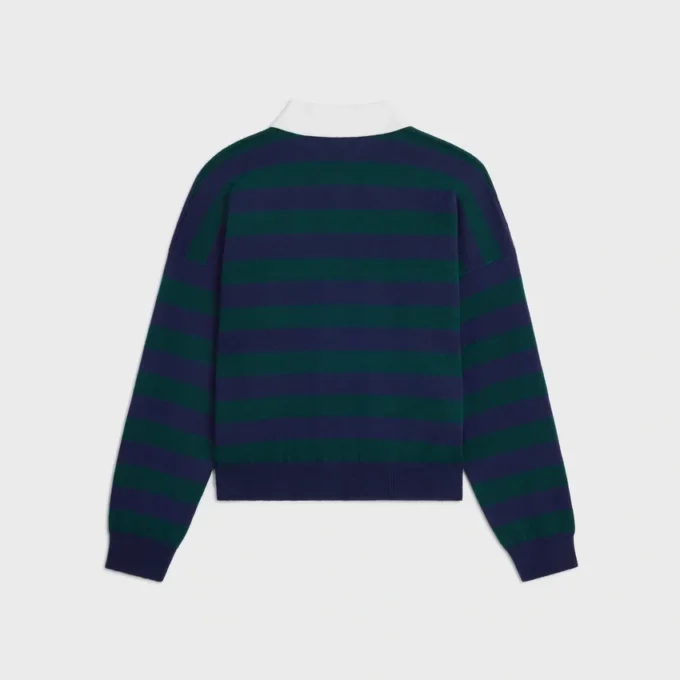 Polo Sweater in Striped Wool Polo Sweater in Striped Wool