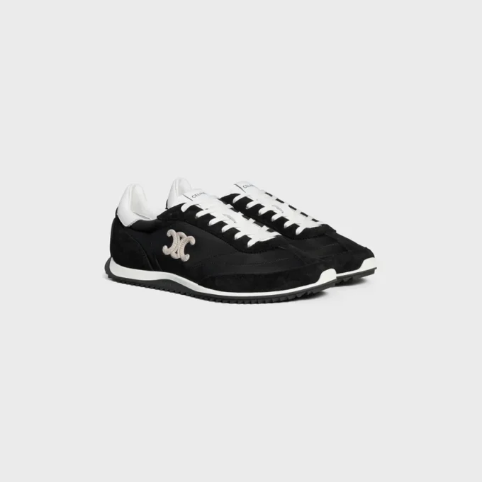 Racer Sneaker in Nylon, Suede Calfskin and Calfskin