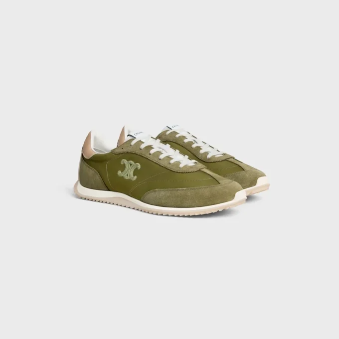 Racer Sneaker in Nylon, Suede Calfskin and Calfskin