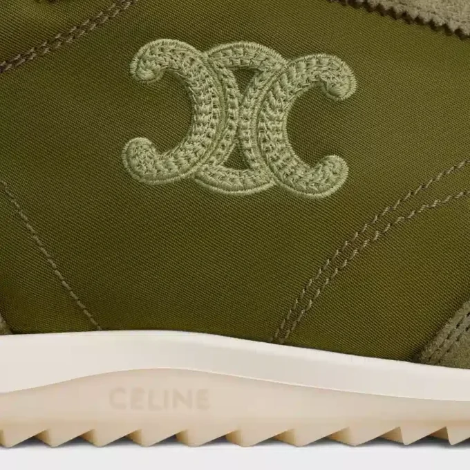 Racer Sneaker in Nylon, Suede Calfskin and Calfskin