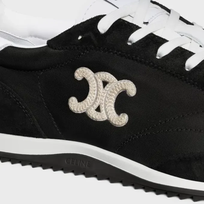 Racer Sneaker in Nylon, Suede Calfskin and Calfskin