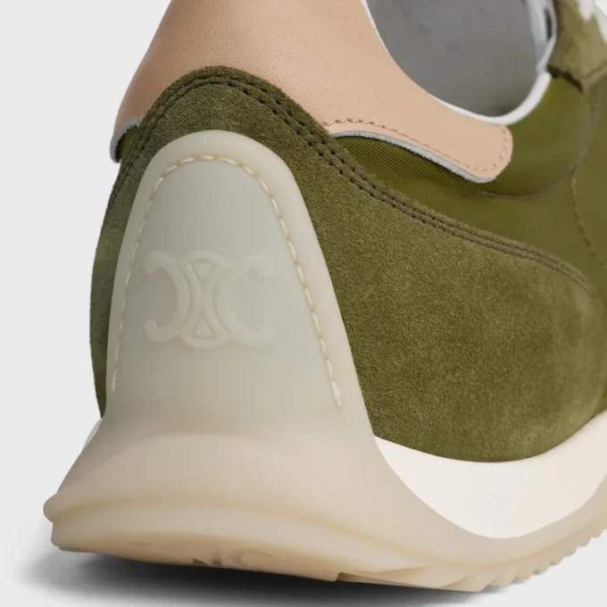 Racer Sneaker in Nylon, Suede Calfskin and Calfskin