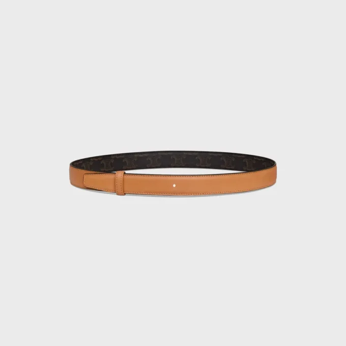 Reversible Strap 25Mm in Natural Calfskin and Triomphe Canvas Reversible Strap 25Mm in Natural Calfskin and Triomphe Canvas