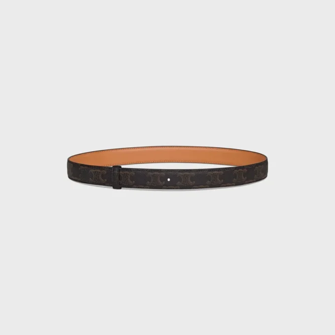 Reversible Strap 25Mm in Natural Calfskin and Triomphe Canvas Reversible Strap 25Mm in Natural Calfskin and Triomphe Canvas
