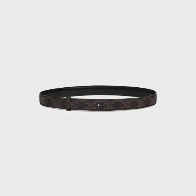 Reversible Strap 25Mm in Taurillon Leather and Triomphe Canvas Reversible Strap 25Mm in Taurillon Leather and Triomphe Canvas