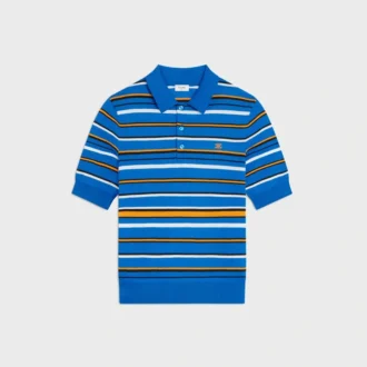 Short-Sleeved Polo Sweater in Fine Cotton Short-Sleeved Polo Sweater in Fine Cotton