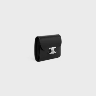 Small Flap Wallet Triomphe in Shiny Calfskin Small Flap Wallet Triomphe in Shiny Calfskin