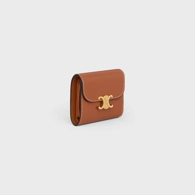 Small Flap Wallet Triomphe in Shiny Smooth Lambskin Small Flap Wallet Triomphe in Shiny Smooth Lambskin