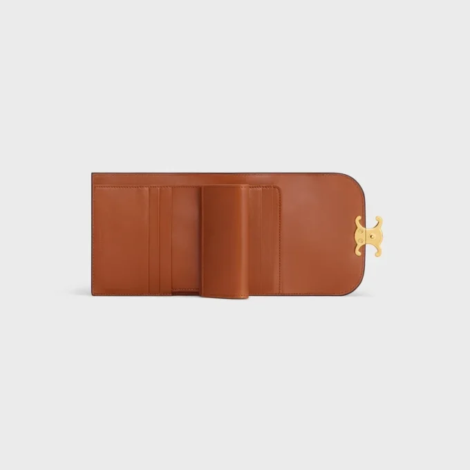Small Flap Wallet Triomphe in Textile and Calfskin Small Flap Wallet Triomphe in Textile and Calfskin