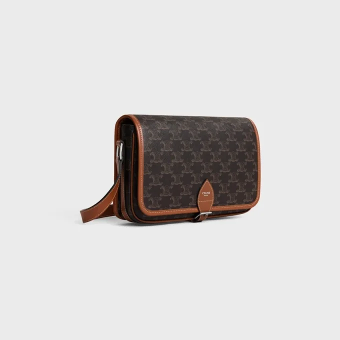 Small Folco Messenger in Triomphe Canvas and Calfskin