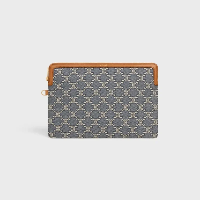 Small Pouch with Strap Cuir Triomphe in Jacqaurd Triomphe All Over Small Pouch with Strap Cuir Triomphe in Jacqaurd Triomphe All Over