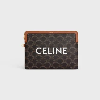 Small Pouch with Strap Cuir Triomphe in Triomphe Canvas with Celine Print Small Pouch with Strap Cuir Triomphe in Triomphe Canvas with Celine Print
