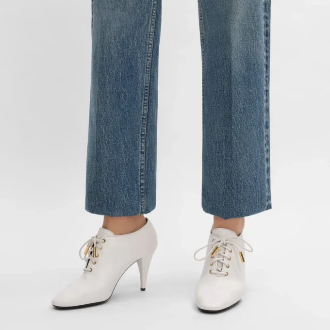 Soft Oxford Lace-Up Heeled Ballerina in Calfskin – Vegetal Tanning Soft Oxford Lace-Up Heeled Ballerina in Calfskin – Vegetal Tanning