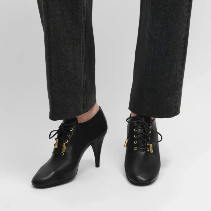 Soft Oxford Lace-Up Heeled Ballerina in Calfskin – Vegetal Tanning Soft Oxford Lace-Up Heeled Ballerina in Calfskin – Vegetal Tanning