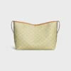 Soft Shopper Bag in Triomphe Canvas and Calfskin