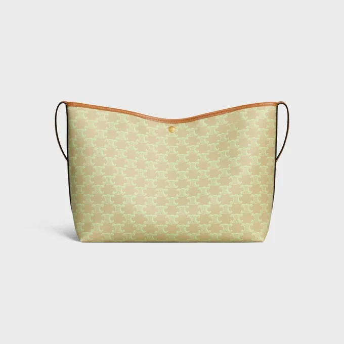 Soft Shopper Bag in Triomphe Canvas and Calfskin