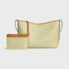Soft Shopper Bag in Triomphe Canvas and Calfskin
