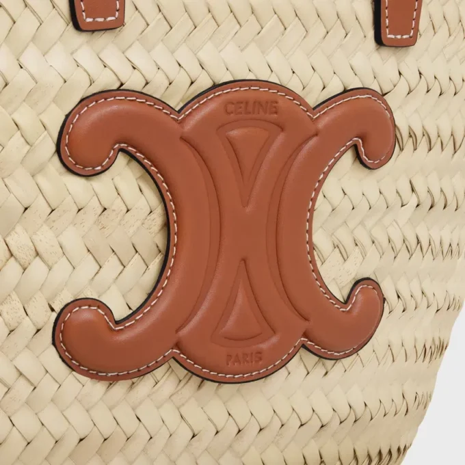 Teen Celine Classic Panier in Palm Leaves and Calfskin