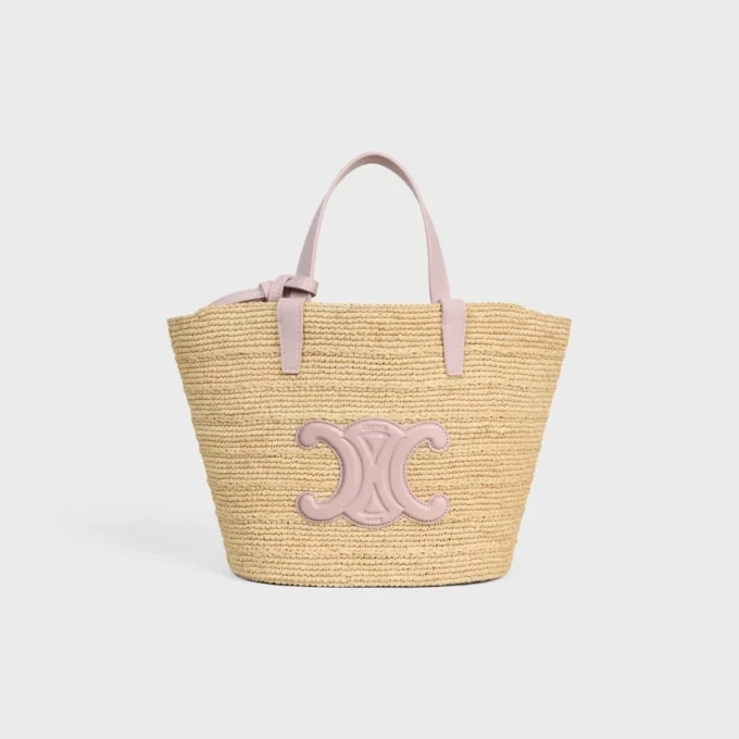 Teen Supple Celine Classic Panier in Raffia and Calfskin