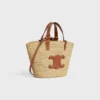 Teen Supple Celine Classic Panier in Raffia and Calfskin
