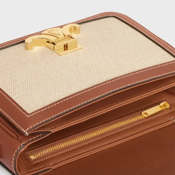 Teen Triomphe Bag in Textile and Calfskin