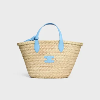 Teen Triomphe Panier in Palm Leaves and Calfskin Teen Triomphe Panier in Palm Leaves and Calfskin
