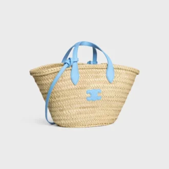 Teen Triomphe Panier in Palm Leaves and Calfskin Teen Triomphe Panier in Palm Leaves and Calfskin