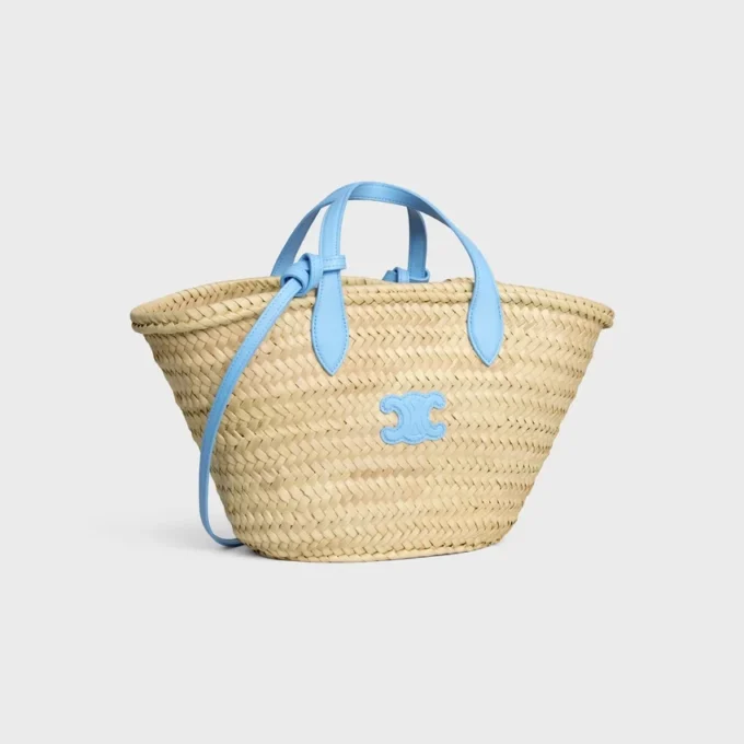 Teen Triomphe Panier in Palm Leaves and Calfskin