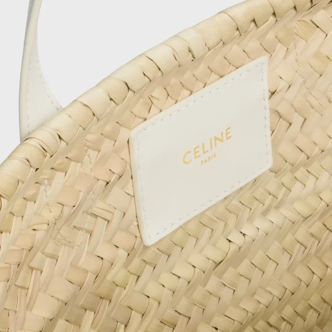 Teen Triomphe Panier in Palm Leaves and Calfskin