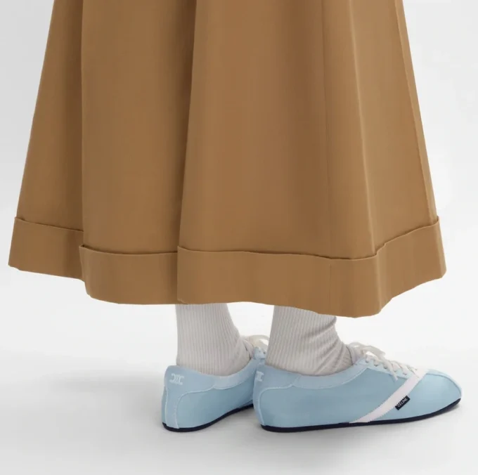 The Flat Sneaker in Gros Grain, Velvet, Suede Goatskin and Lambskin