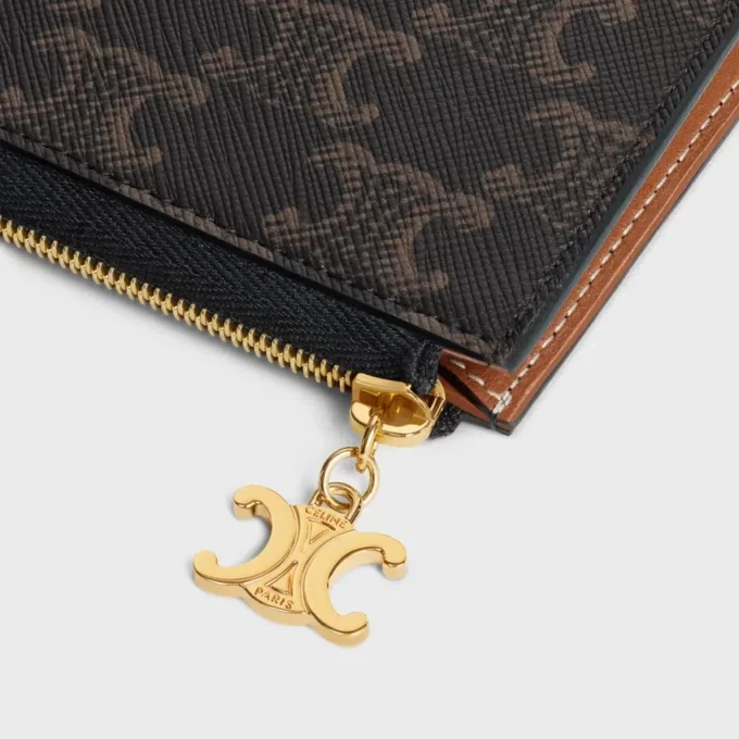 Three Pouches Set Triomphe Charms in Triomphe Canvas & Grained Calfskin