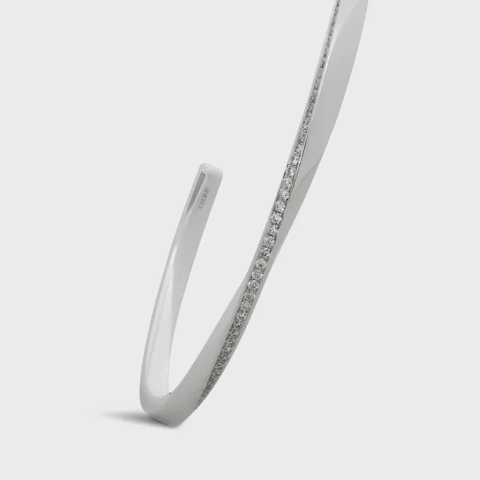 Torsion Bracelet in White Gold and Diamonds Torsion Bracelet in White Gold and Diamonds