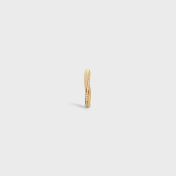 Torsion Ring in Yellow Gold and Diamonds Torsion Ring in Yellow Gold and Diamonds