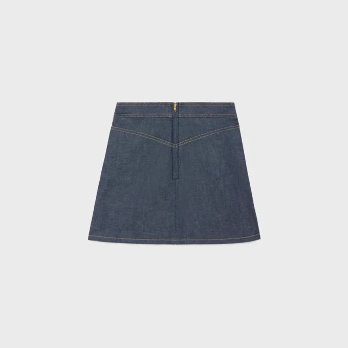 Trapeze Mini Skirt in Raw Wash Denim Trapeze Mini Skirt in Raw Wash Denim