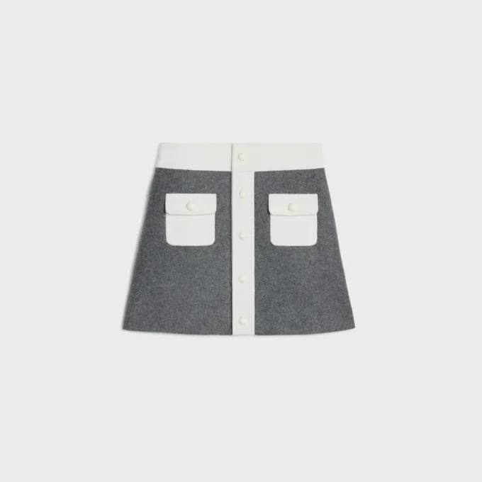 Trapeze Mini Skirt in Wool Cloth Trapeze Mini Skirt in Wool Cloth