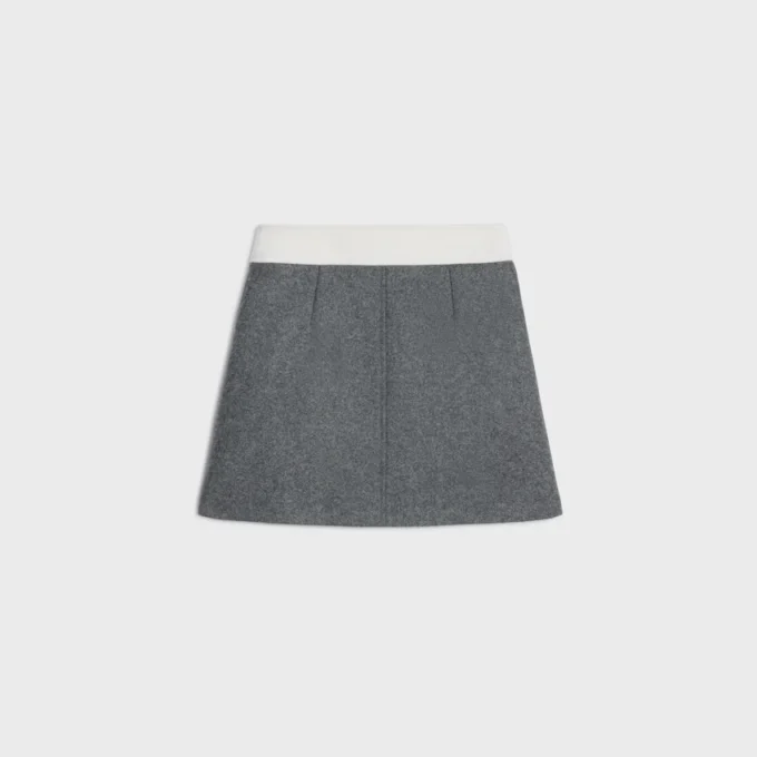 Trapeze Mini Skirt in Wool Cloth Trapeze Mini Skirt in Wool Cloth