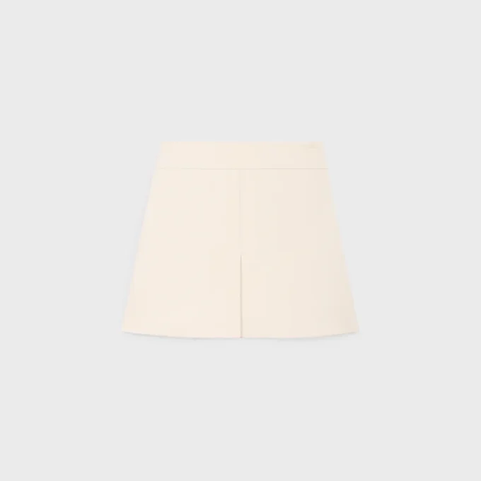 Trapeze Mini Skirt in Wool Silk Gabardine Trapeze Mini Skirt in Wool Silk Gabardine