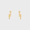 Triomphe Asymmetric Hoops in Brass with Gold Finish