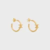 Triomphe Asymmetric Hoops in Brass with Gold Finish