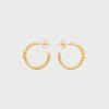 Triomphe Asymmetric Hoops in Brass with Gold Finish