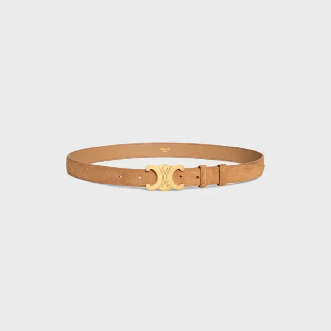 Triomphe Belt 25Mm in Suede Calfskin Triomphe Belt 25Mm in Suede Calfskin