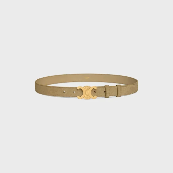 Triomphe Belt 25Mm in Suede Calfskin Triomphe Belt 25Mm in Suede Calfskin