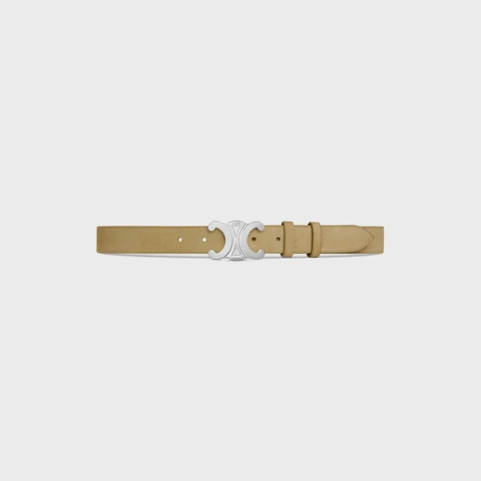 Triomphe Belt 30Mm in Suede Calfskin