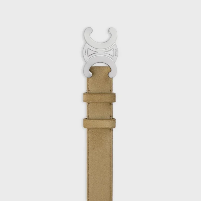 Triomphe Belt 30Mm in Suede Calfskin