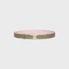 Triomphe Buckle in Brass with Strass & Reversible Strap 25Mm in Taurillon