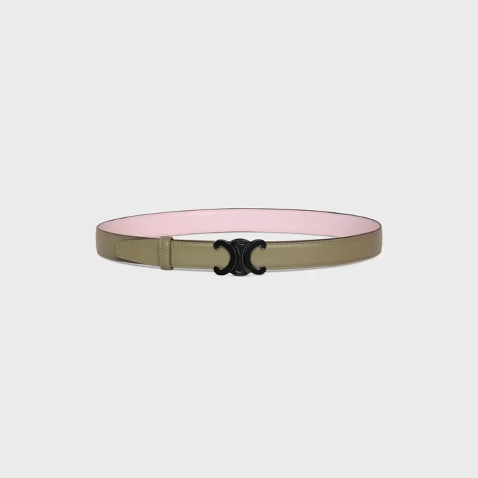 Triomphe Buckle in Metal & Reversible Strap 25Mm in Taurillon