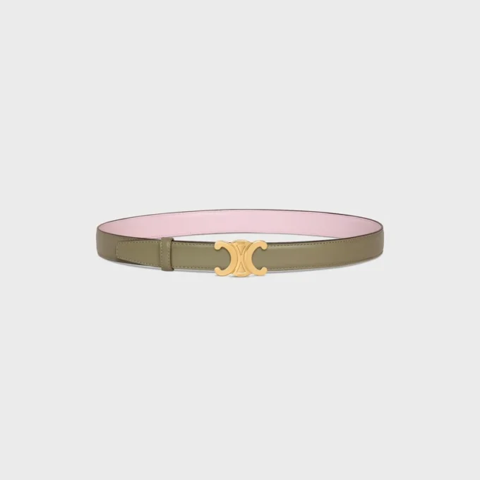 Triomphe Buckle in Metal & Reversible Strap 25Mm in Taurillon