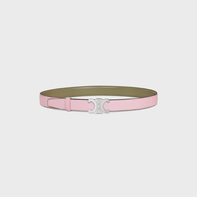 Triomphe Buckle in Metal & Reversible Strap 25Mm in Taurillon