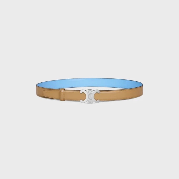 Triomphe Buckle in Metal & Reversible Strap 25Mm in Taurillon