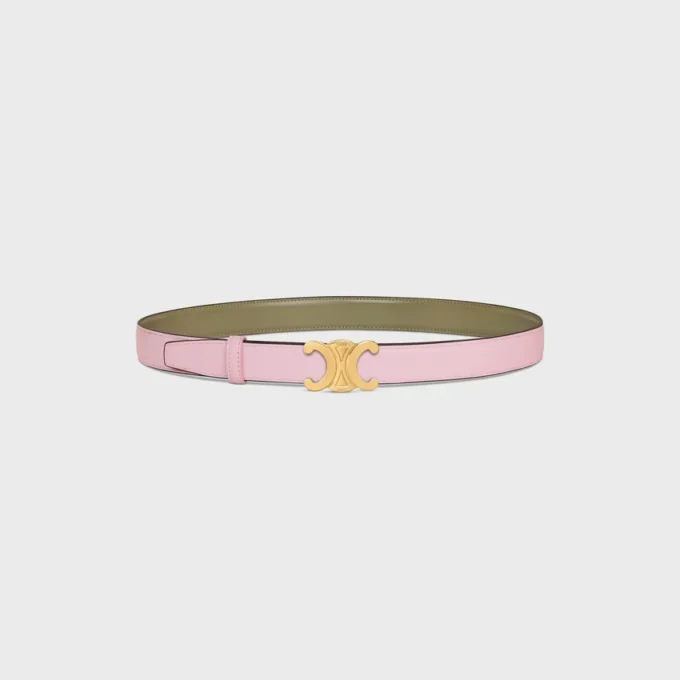 Triomphe Buckle in Metal & Reversible Strap 25Mm in Taurillon